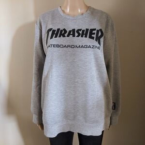 Thrasher grey crewneck sweater, size medium